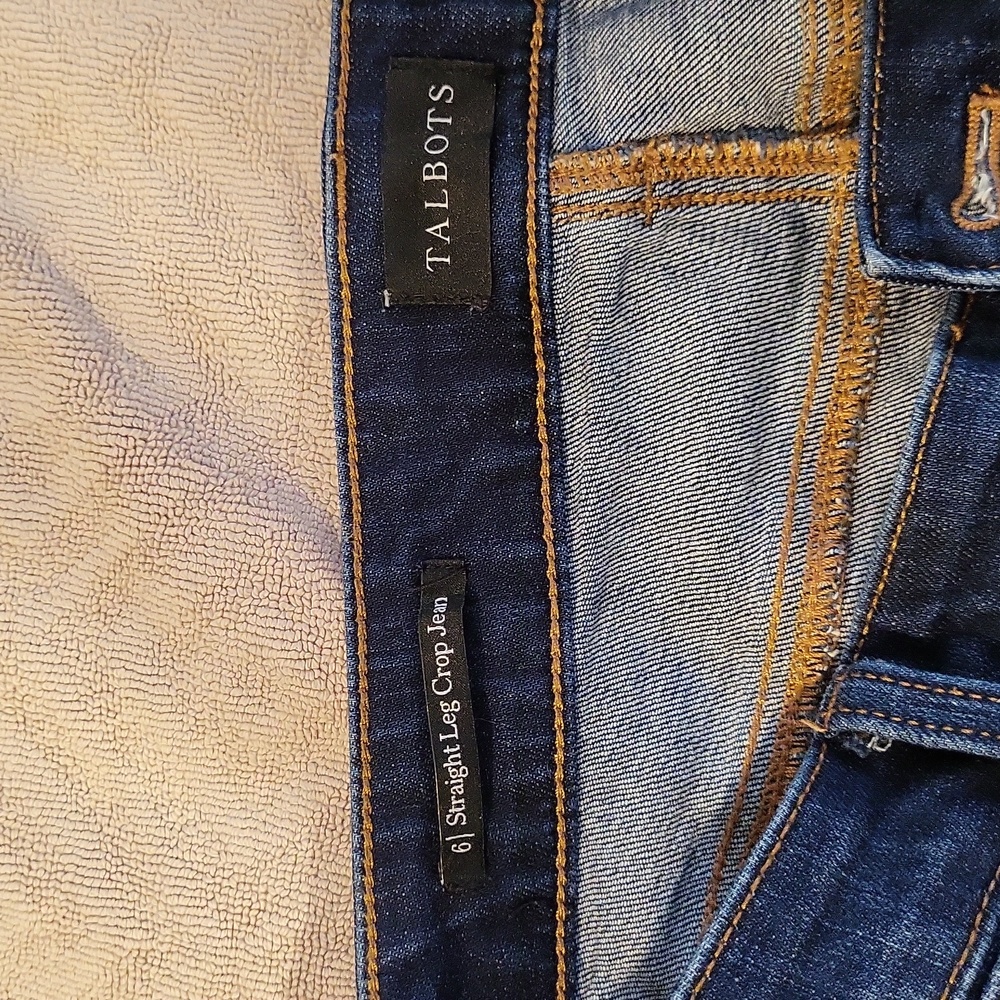 Talbots straight leg crop jeans dark wash